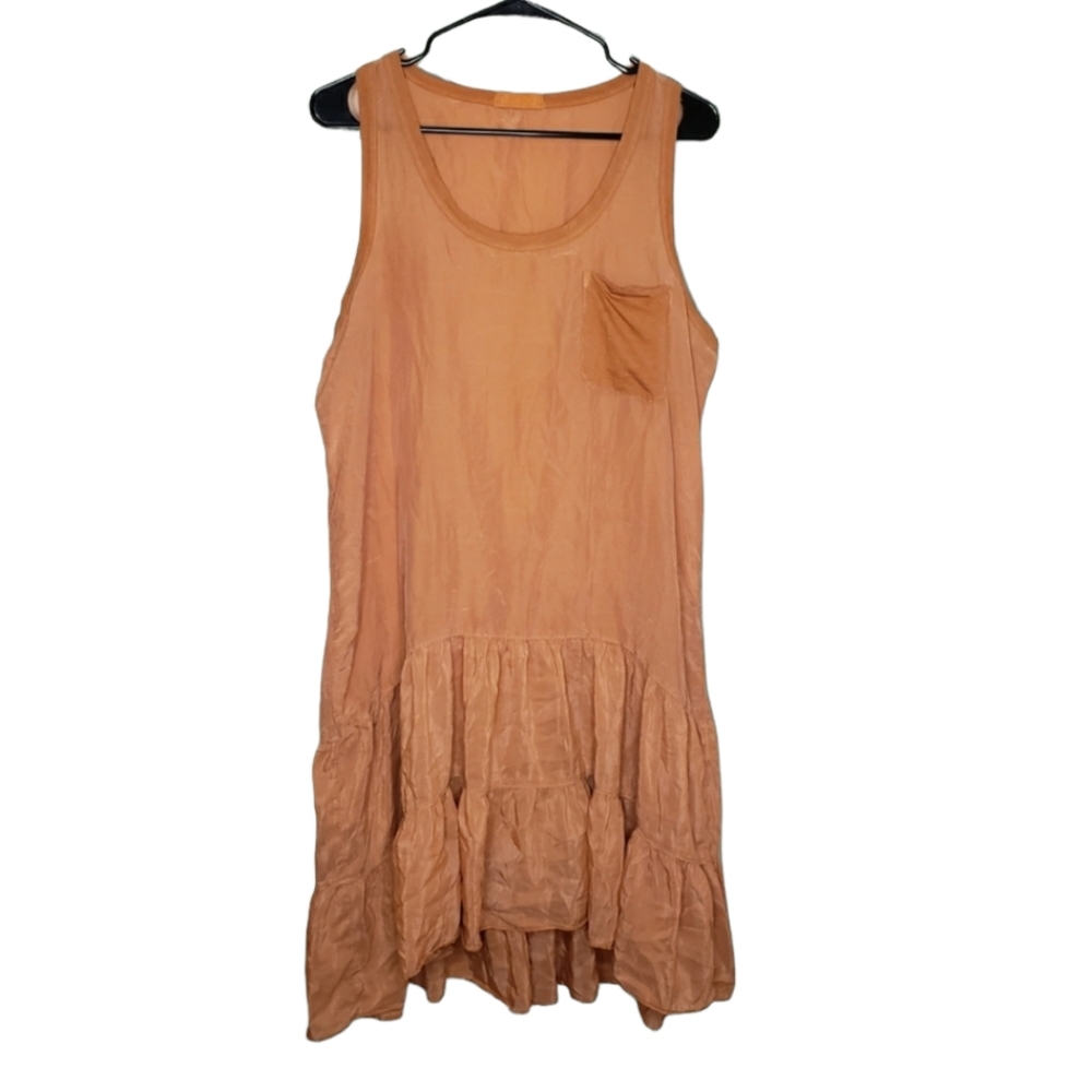 CP Shades Dress Cotton Silk Ruffle Hem